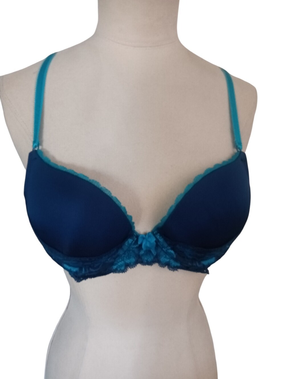 Adore Me 2-Tone Blue Push Up Padded Bra    Size 36A EUC